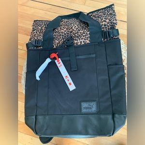 NWT Puma Black and Leopard Print Backpack.
